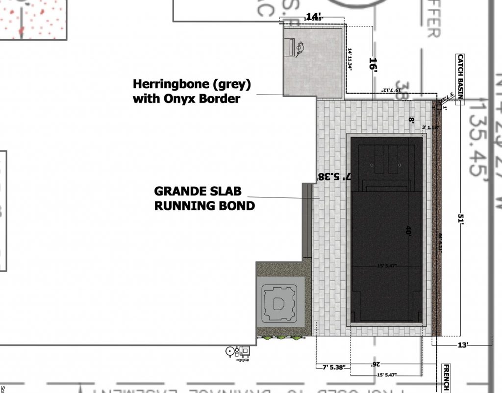 Blueprint of Woodland pool project