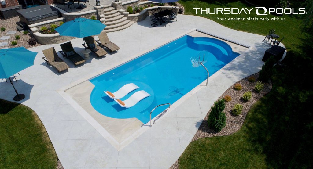 Cathedral LX Fiberglass Pool by Thursday Pools.