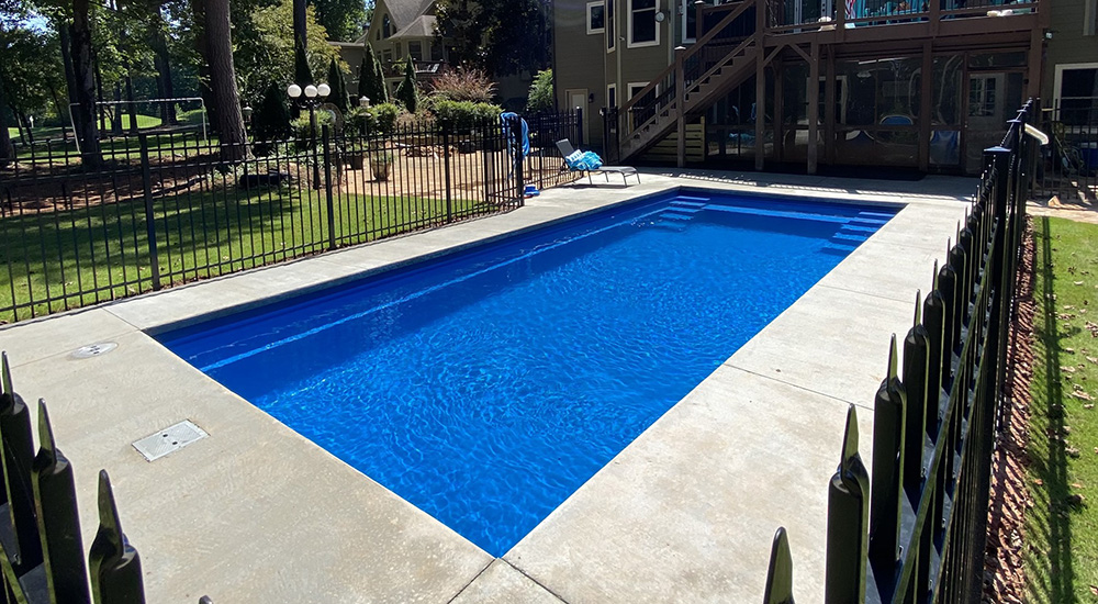 The Freedom fiberglass pool by Imagine Pools.