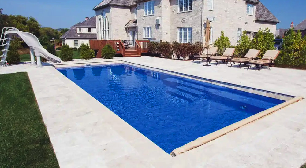 The celebration pool next to large home