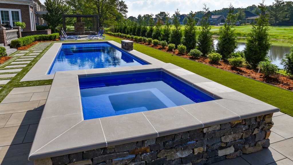 The Mystique fiberglass spa by Imagine Pools.