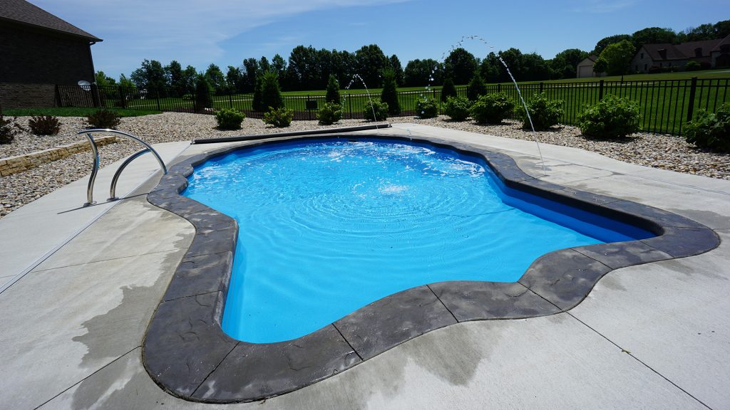 The Pearl fiberglass pool by Thursday Pools.
