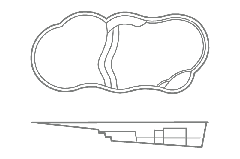 Sandal Beach 16 x 34 Pool Layout