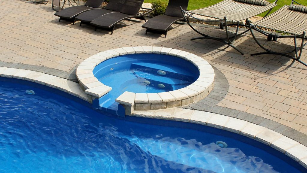 The Treasure fiberglass spa by Imagine Pools.